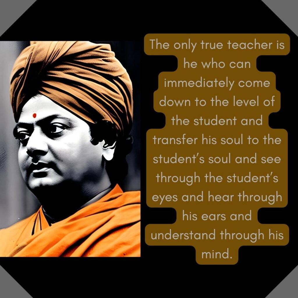 The only true teacher is he who can immediately come down to the level of the student and transfer his soul to the student’s soul and see through the student’s eyes and hear through his ears and understand through his mind.